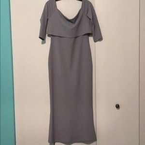 Lilac midi off the shoulder dress